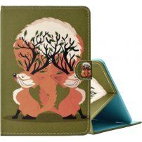Borító hellyel kártyatároló - iPad 9,7" (2017/2018) / Air 1 / 2 / Pro 9,7" - kis rókák