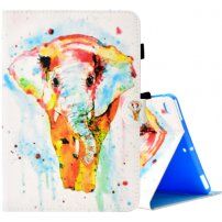 Borító hellyel kártyatároló - iPad 9,7" (2017/2018) / Air 1 / 2 / Pro 9,7" - színes elefánt