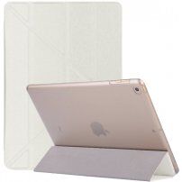 Selyem borító alvás funkcióval és origami állvánnyal - iPad 9,7" (2017/2018) / Air 1 / 2 / Pro 9,7" - fehér