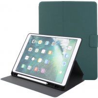 Borító PU bőrből állvánnyal és hellyel Apple Pencil - iPad 9,7" (2017/2018) / Air 1 / 2 / Pro 9,7" - petróleum színű