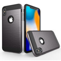 Tartós tok iPhone XS Max - csiszolt textúra - szürke