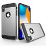 Tartós tok iPhone XS Max - csiszolt textúra - ezüst