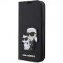 Karl Lagerfeld Saffiano Karl and Choupette NFT flip cover tok - iPhone 14 Pro Max - fekete