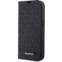 Karl Lagerfeld Saffiano Monogram flip cover tok - iPhone 14 Pro - fekete