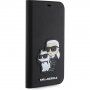 Karl Lagerfeld Saffiano Karl and Choupette NFT flip cover tok - iPhone 11 - fekete