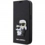 Karl Lagerfeld Saffiano Karl and Choupette NFT flip cover tok - iPhone 13 Pro Max - fekete