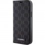 Karl Lagerfeld Saffiano Monogram flip cover tok - iPhone 12 / 12 Pro - fekete