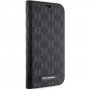 Karl Lagerfeld Saffiano Monogram flip cover tok - iPhone 12 / 12 Pro - fekete