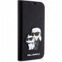 Karl Lagerfeld Saffiano Karl and Choupette NFT flip cover tok - iPhone 14 - fekete