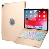 Borító háttérvilágítású billentyűzettel és Apple Pencil tartóval - iPad Pro 12,9" (2018) - arany-rózsaszín