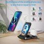 3in1 multifunkcionális vezeték nélküli összecsukható állvány iPhone / Apple Watch / Airpods - fekete