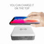 Töltő / power bank 6700mAh különböző csatlakozókkal (AU / UK / US / EU) és vezeték nélküli töltés funkcióval