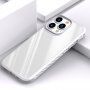 Ütésálló átlátszó tok szénszálas textúrával - iPhone 14 Plus - fehér