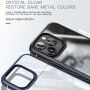 Ütésálló átlátszó tok szénszálas textúrával - iPhone 14 Pro - fehér