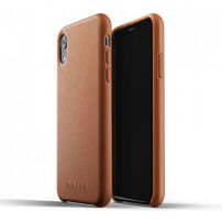 Mujjo Full Leather tok iPhone XR - sárgás-barna