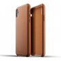 Mujjo Full Leather tok iPhone XR - sárgás-barna