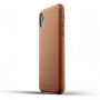 Mujjo Full Leather tok iPhone XR - sárgás-barna