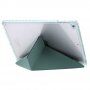 Tok transzparens hátlappal és origami állvánnyal - iPad 9,7" (2017/2018) / Air 1 / 2 / Pro 9,7" - petróleum zöld