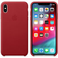 Eredeti Apple bőr tok iPhone XS Max - piros
