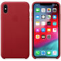 Eredeti Apple bőr tok iPhone XS Max - piros