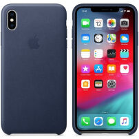 Eredeti Apple bőr tok iPhone XS Max - éjféli kék