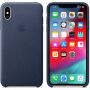 Eredeti Apple bőr tok iPhone XS Max - éjféli kék