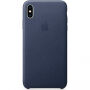 Eredeti Apple bőr tok iPhone XS Max - éjféli kék