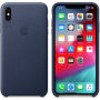 Eredeti Apple bőr tok iPhone XS Max - éjféli kék