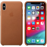 Eredeti Apple bőr tok iPhone XS Max - ülés barna