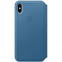 Eredeti Apple Folio bőr tok iPhone XS Max - kékes-szürke