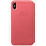 Eredeti Apple Folio bőr tok iPhone XS Max - bazsarózsa rózsaszín