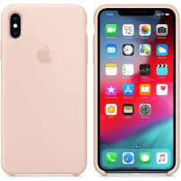 Eredeti Apple szilikon tok iPhone XS Max - homok rózsaszín