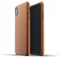 Mujjo Full Leather tok iPhone XS Max - sárgás-barna