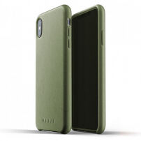 Mujjo Full Leather tok iPhone XS Max - olívazöld