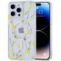 Transzparens tok virágmintával és MagSafe -vel - iPhone 12 Pro Max - sárga
