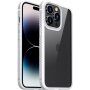 Ütésálló átlátszó tok szénszálas textúrával - iPhone 14 Pro - fehér