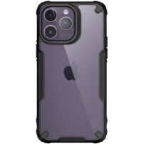 Transzparens tok megerősített sarkakkal - iPhone 14 Pro Max - fekete