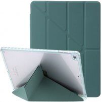 Tok transzparens hátlappal és origami állvánnyal - iPad 9,7" (2017/2018) / Air 1 / 2 / Pro 9,7" - petróleum zöld