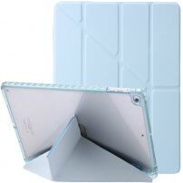 Tok transzparens hátlappal és origami állvánnyal - iPad 9,7" (2017/2018) / Air 1 / 2 / Pro 9,7" - kék
