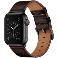 Elegáns valódi bőrszíj - Apple Watch 42mm / 41mm / 40mm / 38mm - sötétbarna