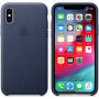 Eredeti Apple bőr tok iPhone XS - éjféli kék