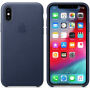 Eredeti Apple bőr tok iPhone XS - éjféli kék