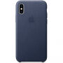Eredeti Apple bőr tok iPhone XS - éjféli kék