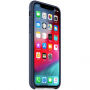 Eredeti Apple bőr tok iPhone XS - éjféli kék