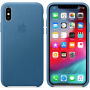 Eredeti Apple bőr tok iPhone XS - kékes-szürke