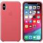 Eredeti Apple bőr tok iPhone XS - bazsarózsa rózsaszín