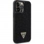 Guess Rhinestones Triangle Metal Logo tok kövekkel - iPhone 14 Pro Max - fekete