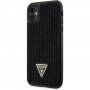 Guess Rhinestones Triangle Metal Logo tok kövekkel - iPhone 11 - fekete