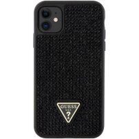 Guess Rhinestones Triangle Metal Logo tok kövekkel - iPhone 11 - fekete