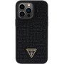 Guess Rhinestones Triangle Metal Logo tok kövekkel - iPhone 14 Pro Max - fekete